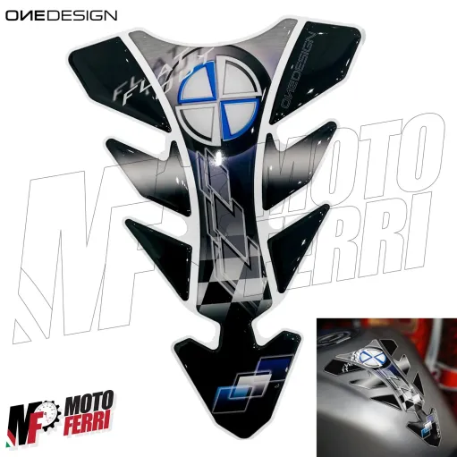 MF3226 - Adesivo Protezione Paraserbatoio Blu / Nero Logo BMW 23x15cm OneDesign