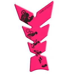 MF3233 - Adesivo Protezione Paraserbatoio Rosa / Nero Moto Universale 22x14cm