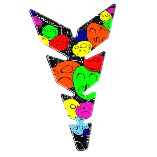 MF3234 - Adesivo Protezione Paraserbatoio Smile Colorato Moto Universale 22x14cm