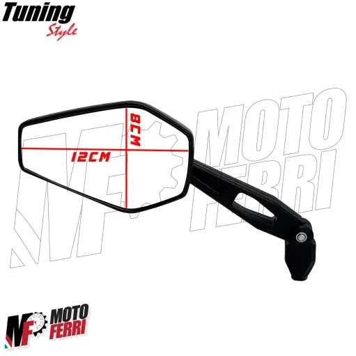 MF3244 Specchietti retrovisori Neri Universale Omologati per Moto Scooter Quad