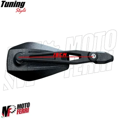 MF3244 Specchietti retrovisori Neri Universale Omologati per Moto Scooter Quad