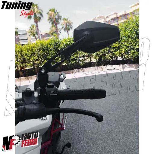 MF3244 Specchietti retrovisori Neri Universale Omologati per Moto Scooter Quad