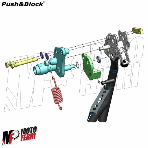 MF3266 - Blocca Cavalletto Meccanico Push&Block per Yamaha 500 TMax 2001 - 2011