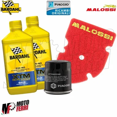 Kit 2L Bardahl 5W40 + Filtro Olio + Filtro Aria Malossi Vespa GTS 300 Super HPE