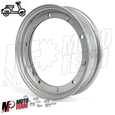 Cerchio Ruota Grigio 3.00-10 Vespa 50 125 Special R L N PK S XL FL HP Primavera