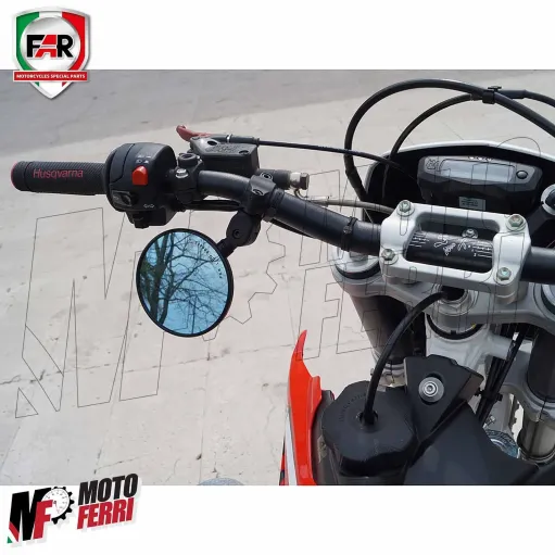 MF3312 Mini Specchietto FAR Moto Cross Enduro Ribaltabile Pieghevole Omologato