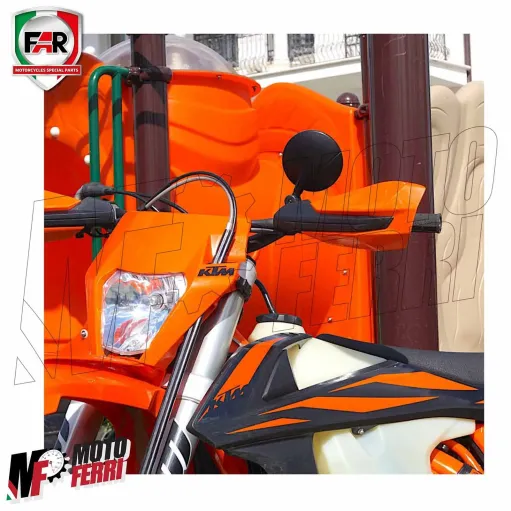 MF3312 Mini Specchietto FAR Moto Cross Enduro Ribaltabile Pieghevole Omologato