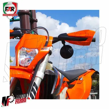 MF3312 Mini Specchietto FAR Moto Cross Enduro Ribaltabile Pieghevole Omologato