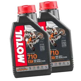 MF3341 - 2Lt Olio Motore Miscela Mix Motul 710 2T 100% Sintetico - Scooter Moto