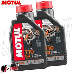 MF3341 - 2Lt Olio Motore Miscela Mix Motul 710 2T 100% Sintetico - Scooter Moto 2
