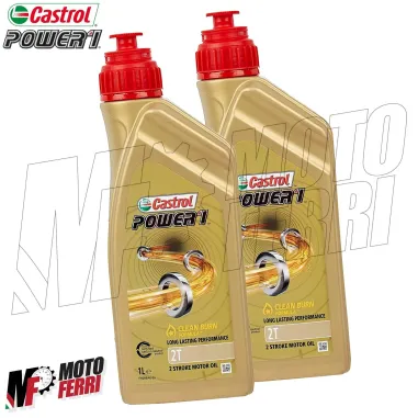 MF3343 - 2Lt Olio Miscela Motore 2T Castrol Power1 Clean Burn per Moto / Scooter