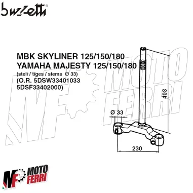MF3353 - Testa Croce Forcella Buzzetti Yamaha Majesty MBK Skyliner 125/150/180cc