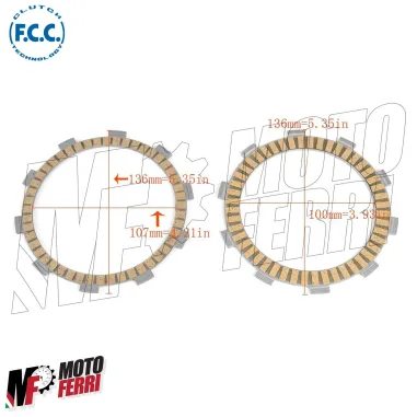 MF3377 Kit 8 Dischi Frizione FCC Honda NC 750 - Transalp 650 700 - Shadow 750