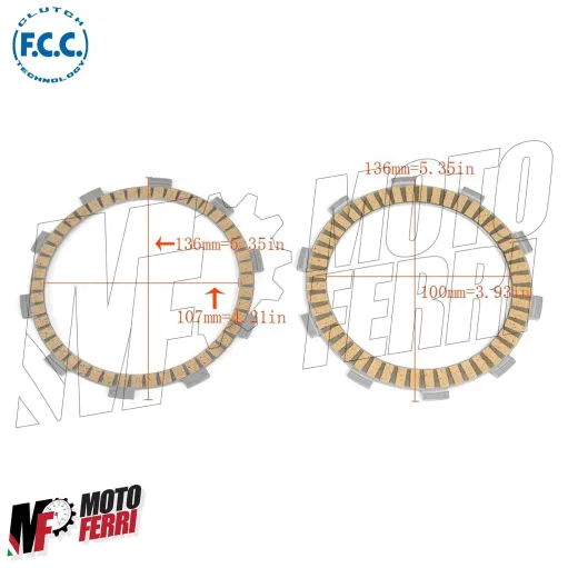 MF3377 Kit 8 Dischi Frizione FCC Honda NC 750 - Transalp 650 700 - Shadow 750