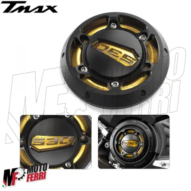 MF3403 - Coperchio Carter CNC Oro/Nero per Yamaha TMax 530 dal 2012 al 2016
