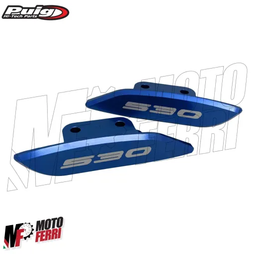MF1436 Tappi Coperchi Specchietti Puig CNC Blu per Yamaha 530 Tmax 2012 - 2019