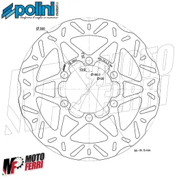MF3440 Disco Freno Anteriore a Margherita Polini - Beverly 300 / 350 2010 - 2020 2