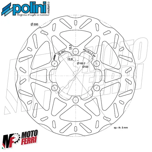 MF3440 Disco Freno Anteriore a Margherita Polini - Beverly 300 / 350 2010 - 2020