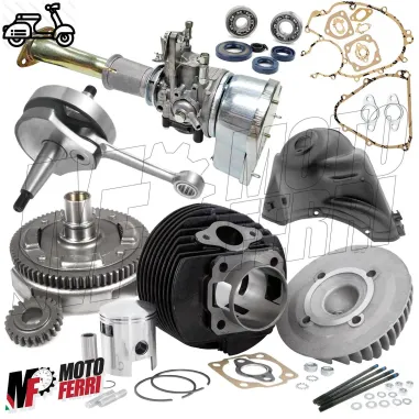 Kit Modifica Cilindro 130 DR Albero Motore Campana Carburatore 19 Vespa 50 R L N