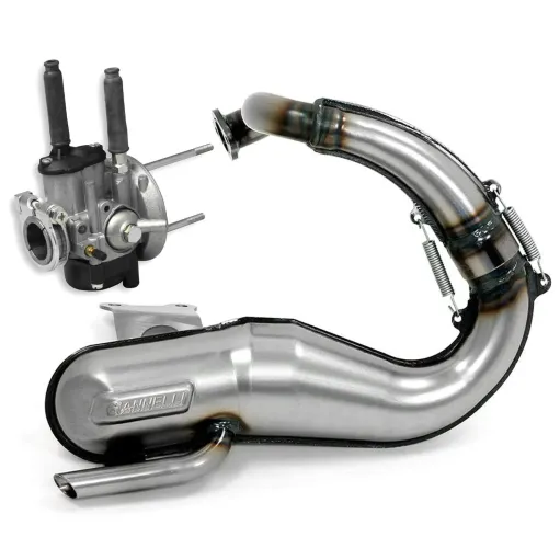 Kit Modifica Motore Ape 50 Marmitta Giannelli + Carburatore SHBC 19 Malossi