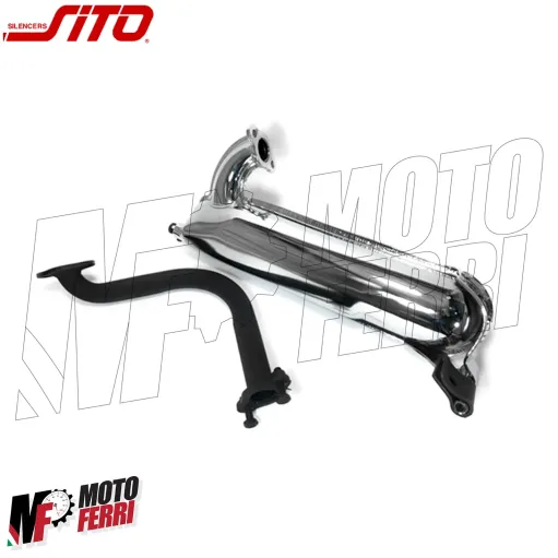 Marmitta Siluro Cromata Sito + Collettore Corsa Lunga Vespa 125 ET3 Primavera