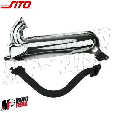 Marmitta Siluro Cromata Sito + Collettore Corsa Lunga Vespa 125 ET3 Primavera