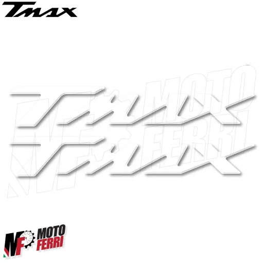 MF3541 - Kit 2 Adesivi Bianco 3D Carena posteriore per Yamaha TMax 500 530 560
