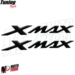 MF3542 - Kit 2 Adesivi Nero resina 3D Carena posteriore Yamaha XMax 125 300 400 2