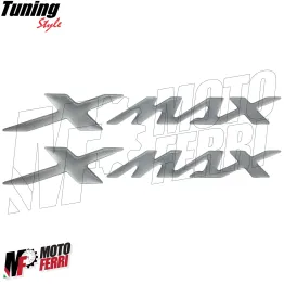 MF3543 - Kit 2 Adesivi Grigio 3D Carena posteriore per Yamaha XMax 125 250 300 400 2