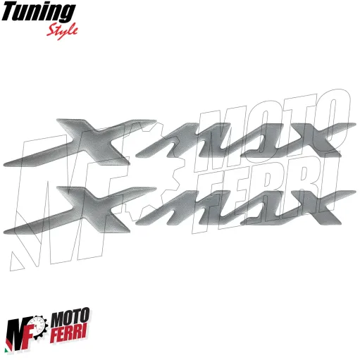 MF3543 - Kit 2 Adesivi Grigio 3D Carena posteriore per Yamaha XMax 125 250 300 400