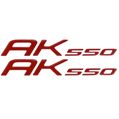 MF3544 2 Adesivi Rosso Resina 3D Carena Posteriore Kymco AK550 da 2017 a 2024