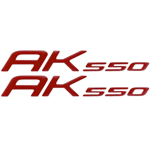 MF3544 2 Adesivi Rosso Resina 3D Carena Posteriore Kymco AK550 da 2017 a 2024