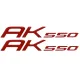 MF3544 2 Adesivi Rosso Resina 3D Carena Posteriore Kymco AK550 da 2017 a 2024
