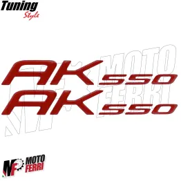 MF3544 2 Adesivi Rosso Resina 3D Carena Posteriore Kymco AK550 da 2017 a 2024 2