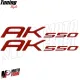 MF3544 2 Adesivi Rosso Resina 3D Carena Posteriore Kymco AK550 da 2017 a 2024
