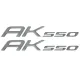 MF3544 2 Adesivi Grigio Resina 3D Carena Posteriore Kymco AK550 da 2017 a 2024