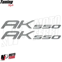 MF3544 2 Adesivi Grigio Resina 3D Carena Posteriore Kymco AK550 da 2017 a 2024 2