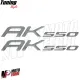 MF3544 2 Adesivi Grigio Resina 3D Carena Posteriore Kymco AK550 da 2017 a 2024