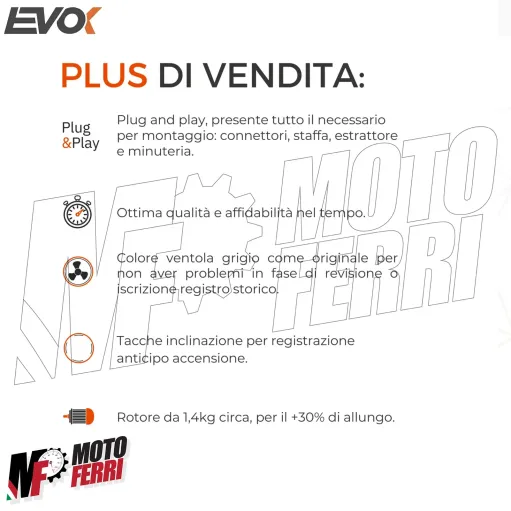 MF3548 Accensione Elettronica Evok Cono 19 Volano 1,4 Kg Vespa 50 Special ET3 PK