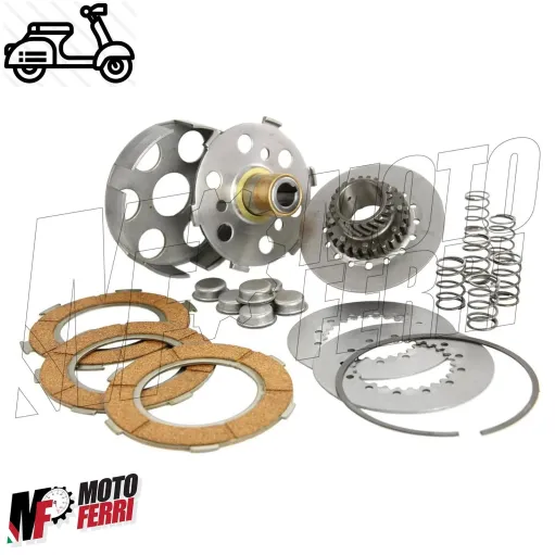 MF3557 Frizione Completa 3 Dischi 6 Molle Z 21 Denti Vespa PX 125 150 177