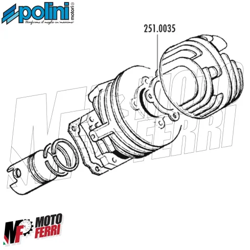 MF3577 Guarnizione Testata Polini Cilindro Dm 47 / 50 Vespa 50 Special PK Ape