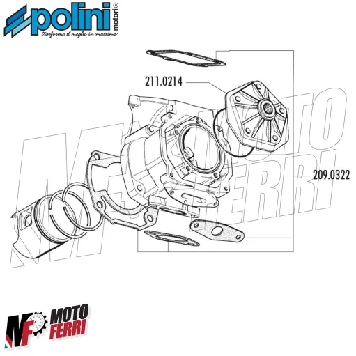 MF3580 Serie Guarnizioni Cilindro Polini Dm60 Motore Rotax 122 123 Aprilia 125