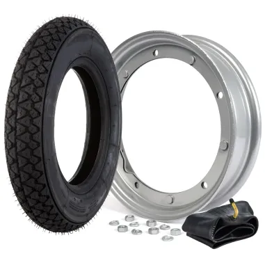 Kit Copertone + Cerchio + Camera Aria 3.50-10 per Piaggio Vespa 180 200 Rally SS
