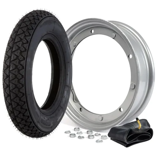 Kit Copertone + Cerchio + Camera Aria 3.50-10 per Piaggio Vespa 180 200 Rally SS
