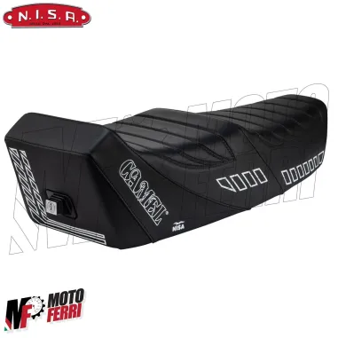 Sella nera Camel Special Sport Vespa PX 125 150 200 PE con Serratura in Pelle