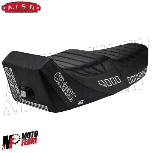 Sella nera Camel Special Sport Vespa PX 125 150 200 PE con Serratura in Pelle