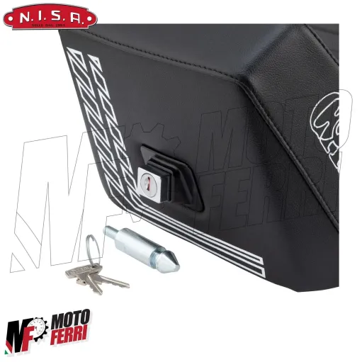 Sella nera Camel Special Sport Vespa PX 125 150 200 PE con Serratura in Pelle