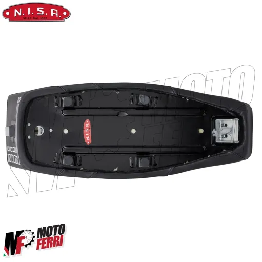 MF0365 Sella Camel Nera Fondo in Lamiera Piaggio Vespa 50 Special 125 ET3 Primavera con serratura