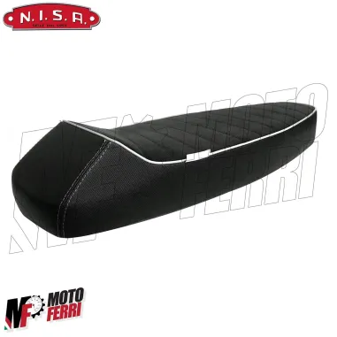 MF1333 Sella Nisa Sport Race Bordino Bianco con Levetta Vespa 50 125 PK S XL