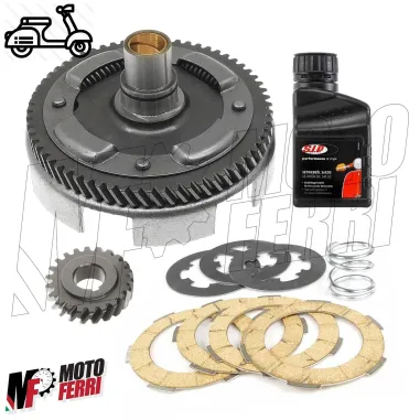 MF2302 Campana Frizione 22/63 + 4 Dischi 1 Molla + Olio SIP Vespa Special PK